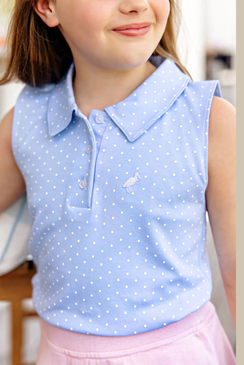 The Beaufort Bonnet Company - Beale Street Blue & White Micro Dot Paige's Playful Polo