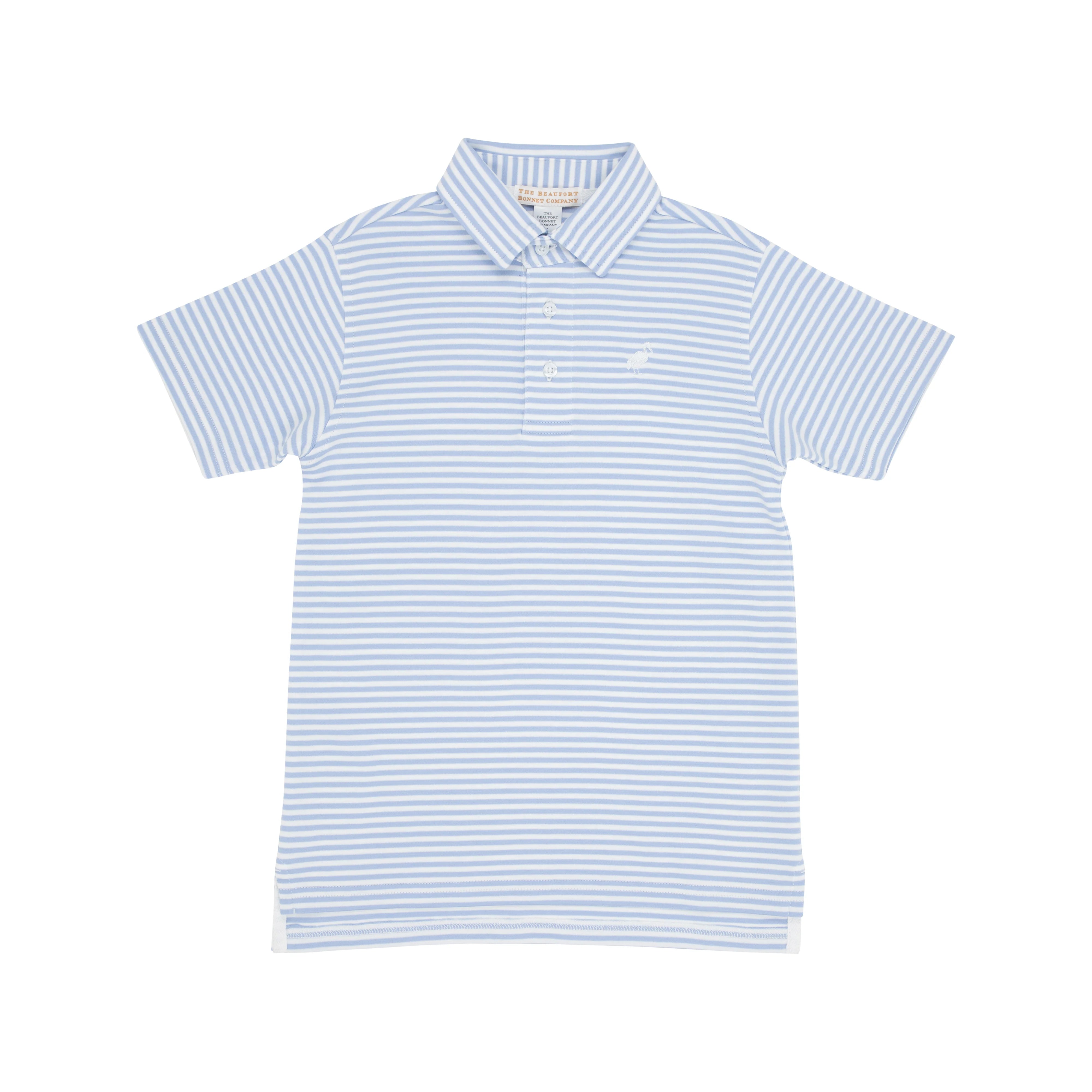 The Beaufort Bonnet Company - Beale Street Blue Stripe Prim and Proper Polo SS-Pima