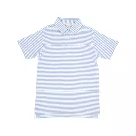 The Beaufort Bonnet Company - Beale Street Blue Stripe Prim and Proper Polo SS-Pima