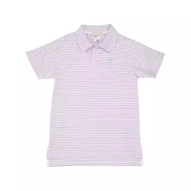 The Beaufort Bonnet Company - Lauderdale Lavender Stripe Prim and Proper Polo SS-Pima