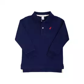 The Beaufort Bonnet Company - Nantucket Navy & Richmond Red Prim and Proper Polo LS-Pima