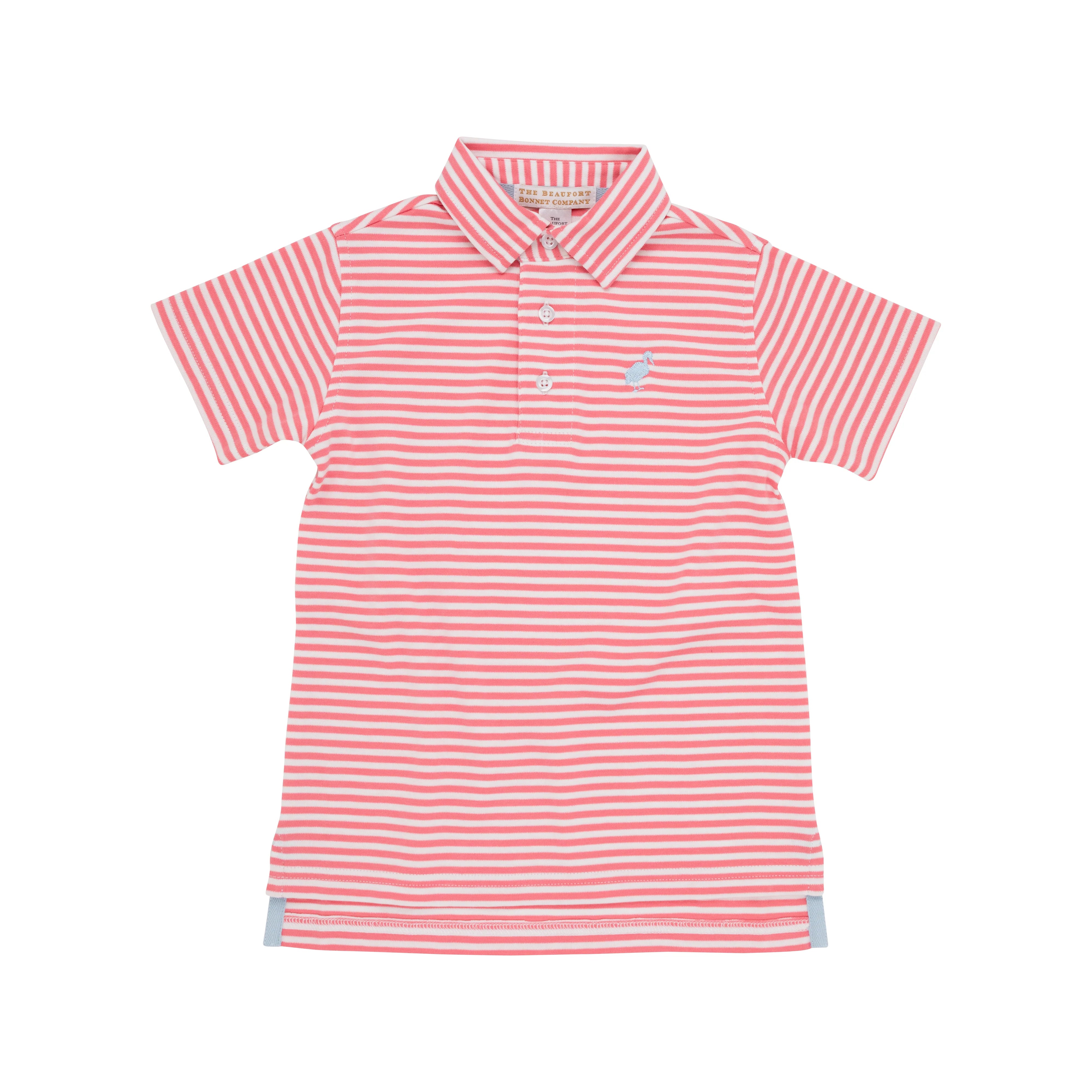 The Beaufort Bonnet Company - Parrot Cay Coral Stripe & Buckhead Blue SS Prim & Proper Polo