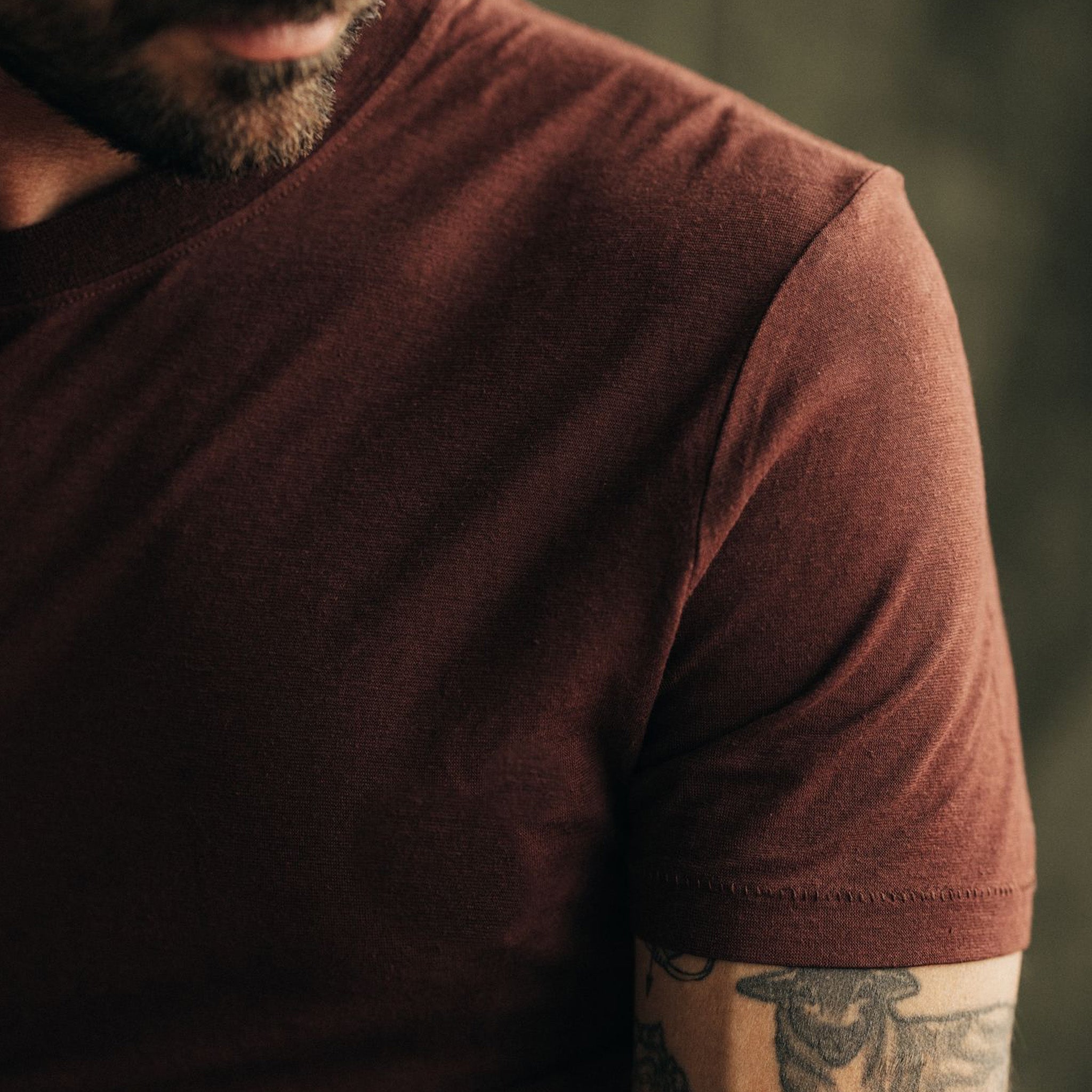 The Cotton Hemp Tee in Black Cherry