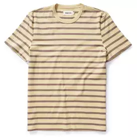 The Organic Cotton Tee in Vintage Gold Stripe