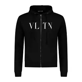 VALENTINO VLTN Zip Hooded Sweatshirt Black