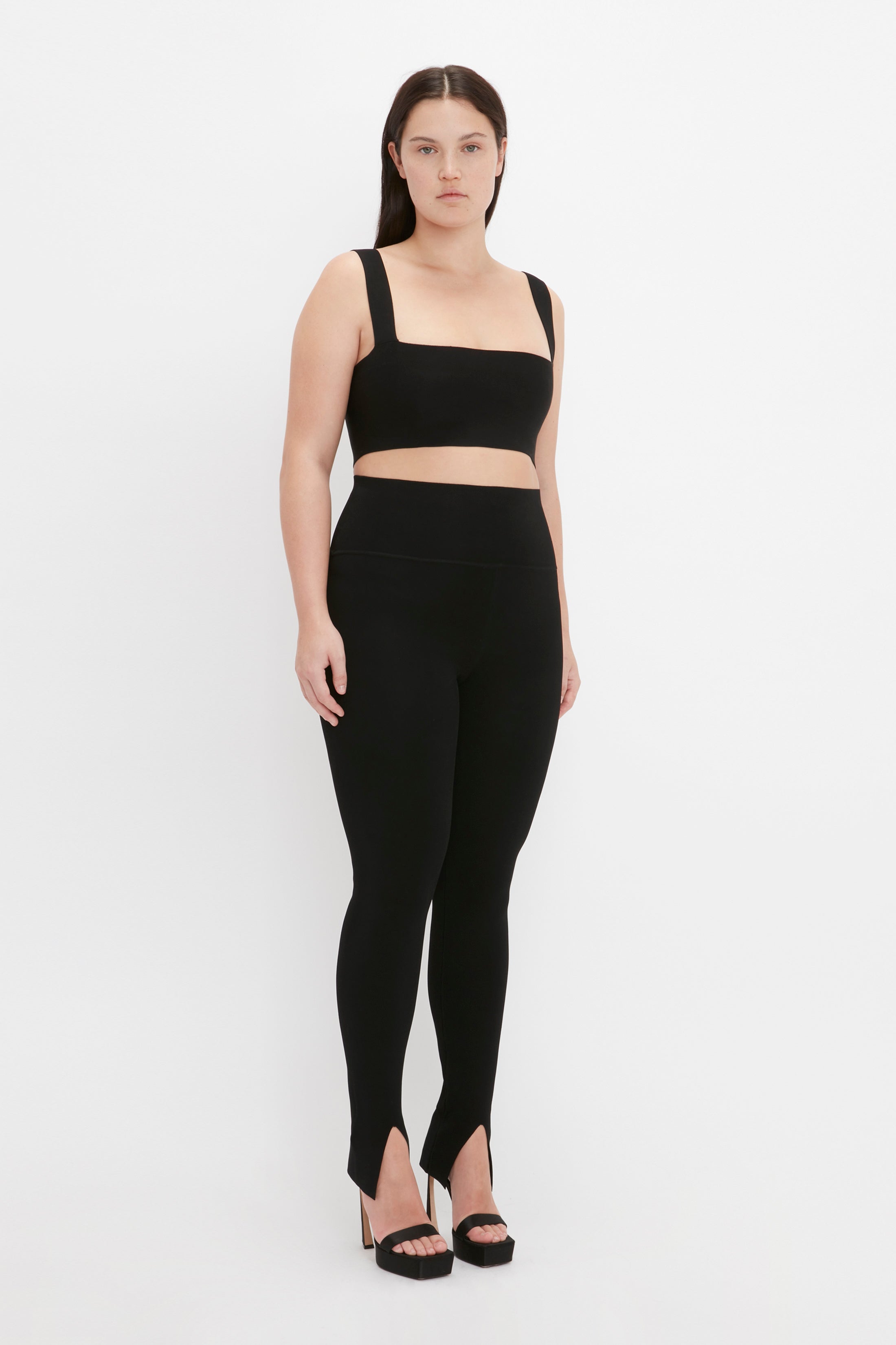 VB Body Split Front Leggings In Black