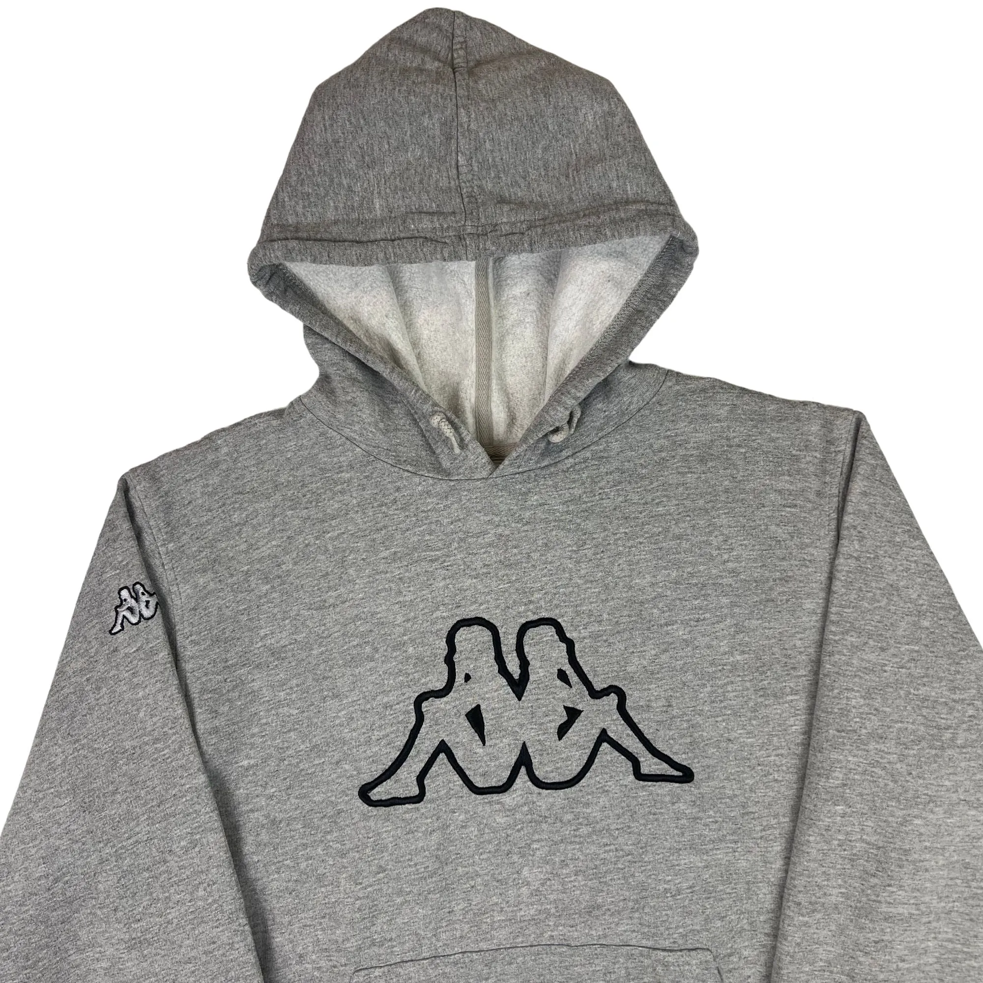 Vintage Kappa 90s Pullover Hooded Sweatshirt Grey