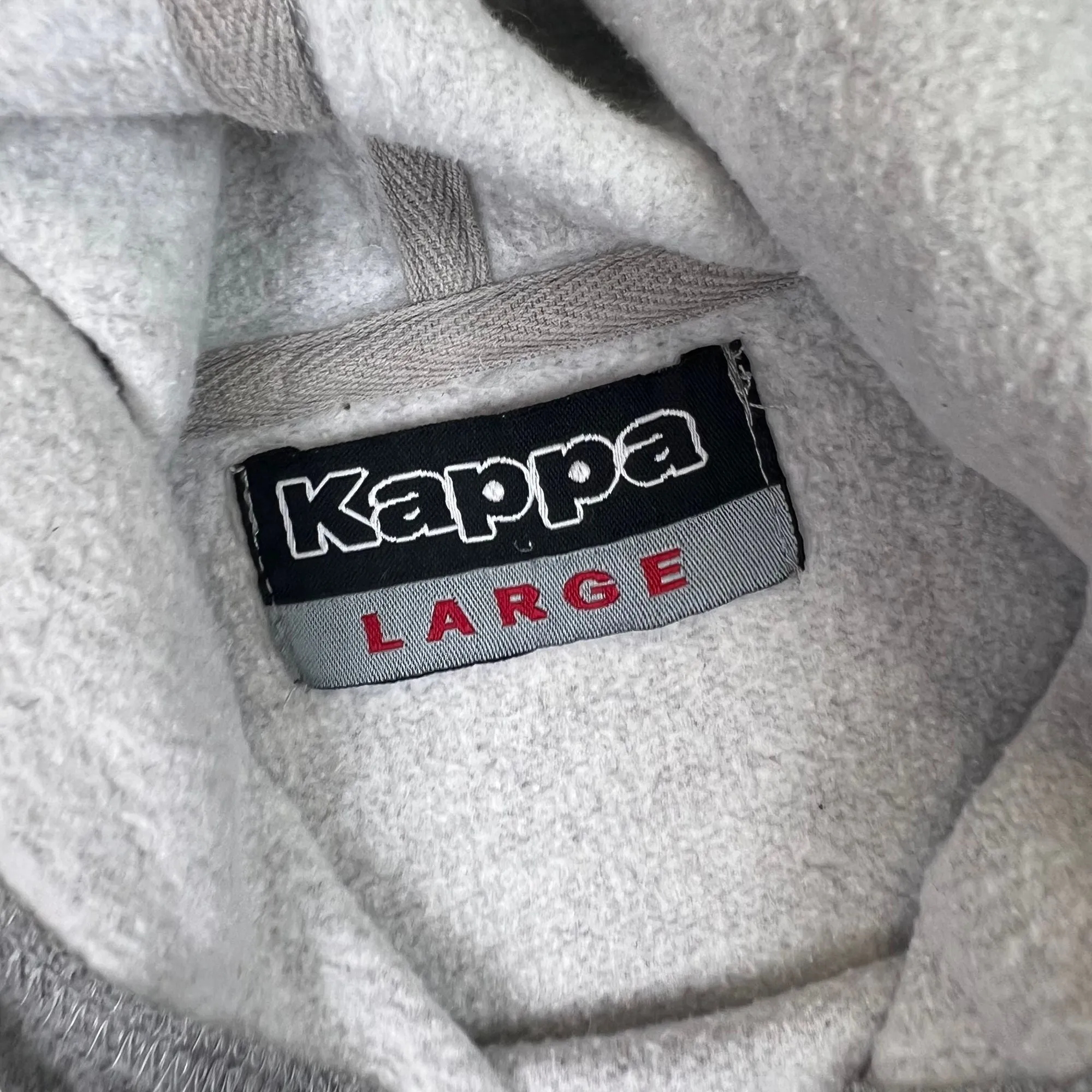 Vintage Kappa 90s Pullover Hooded Sweatshirt Grey