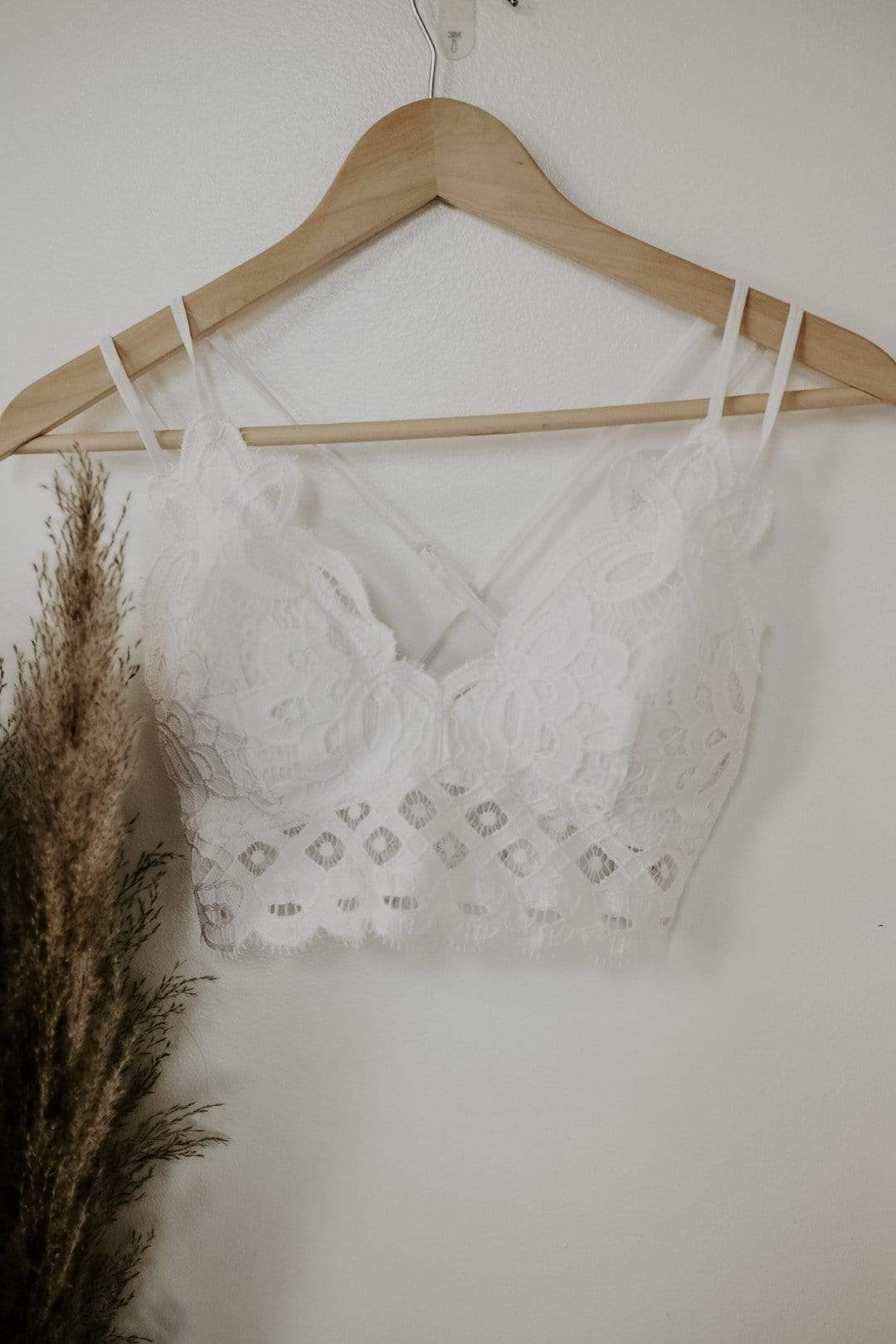 White Plus Lace Me Up Bralette