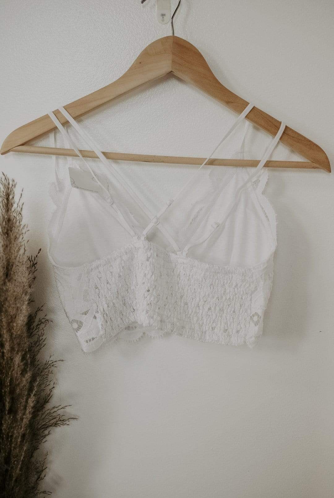 White Plus Lace Me Up Bralette