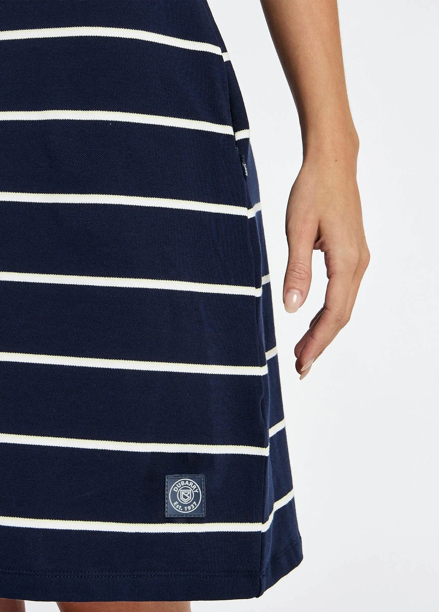 Wilford Striped Polo Dress - Navy