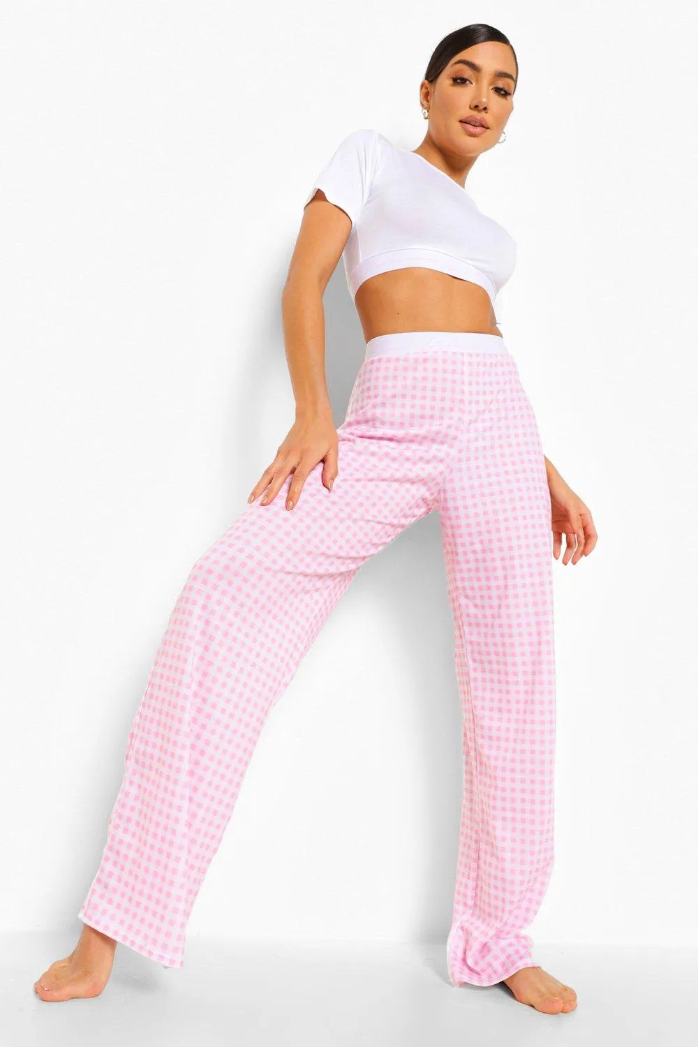 Woman Tape Gingham Pajamas