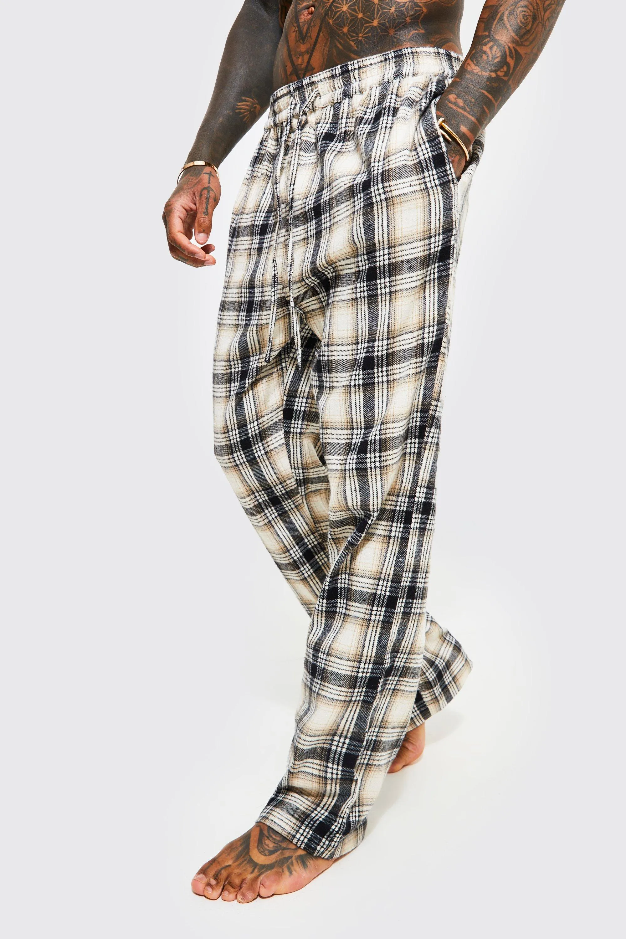 Woven Check Loungewear Pants