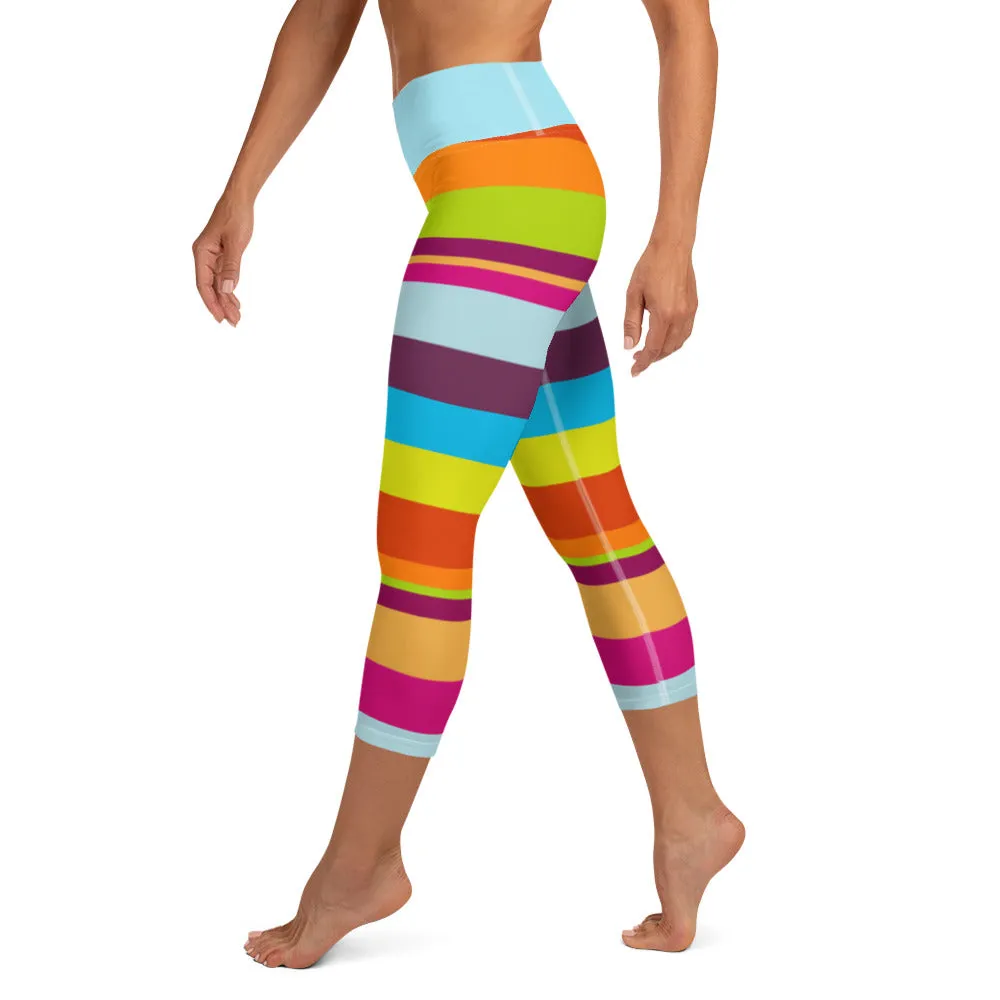 Yoga Capri Leggings Striped