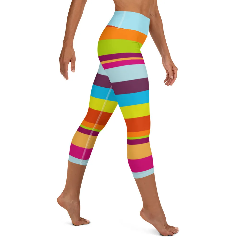 Yoga Capri Leggings Striped