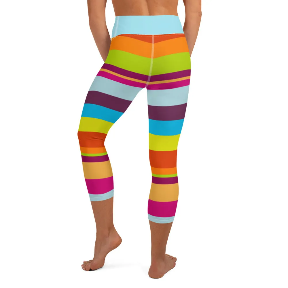 Yoga Capri Leggings Striped