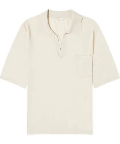 Yves Saint Laurent Men's Open Collar Knit Polo Shirt